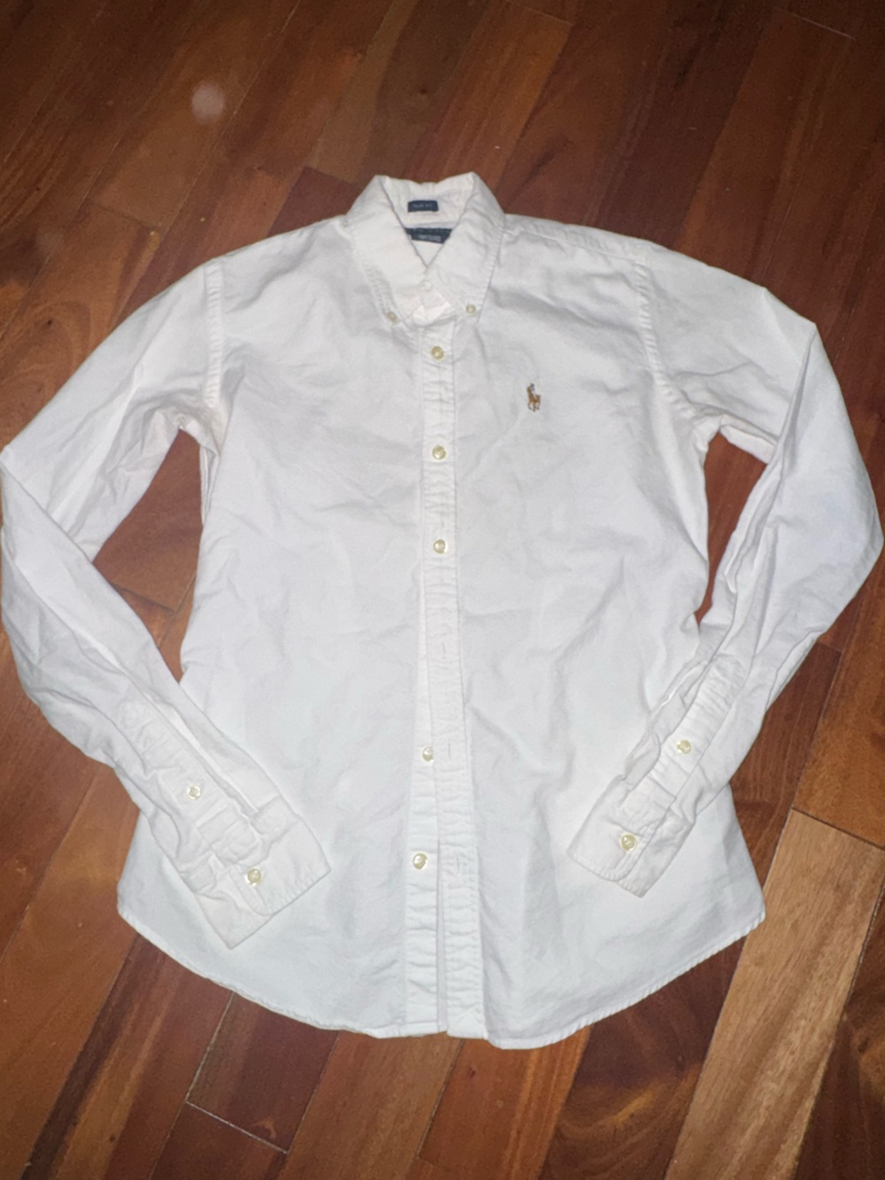 Ralph Lauren Women’s White Button-Down Slim Oxford Shirt